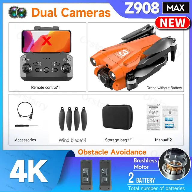 Z908 Pro / MAX Drone Professional 4K HD Camera Mini Dron Optical Flow Localization 3sided Obstacle Avoidance Quadcopter