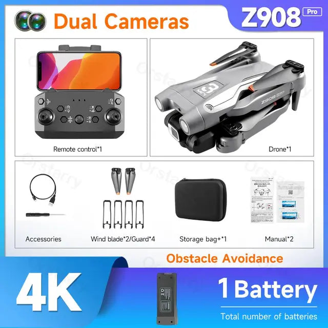 Z908 Pro / MAX Drone Professional 4K HD Camera Mini Dron Optical Flow Localization 3sided Obstacle Avoidance Quadcopter