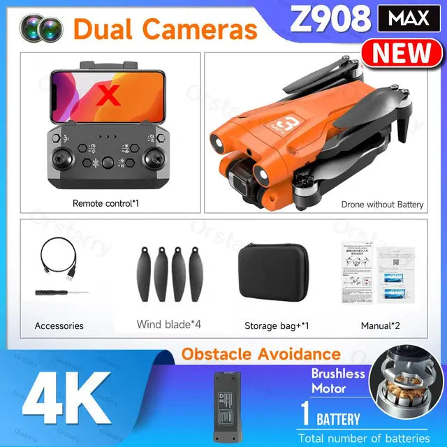 Z908 Pro / MAX Drone Professional 4K HD Camera Mini Dron Optical Flow Localization 3sided Obstacle Avoidance Quadcopter