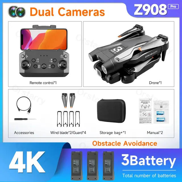 Z908 Pro / MAX Drone Professional 4K HD Camera Mini Dron Optical Flow Localization 3sided Obstacle Avoidance Quadcopter