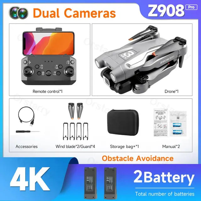 Z908 Pro / MAX Drone Professional 4K HD Camera Mini Dron Optical Flow Localization 3sided Obstacle Avoidance Quadcopter