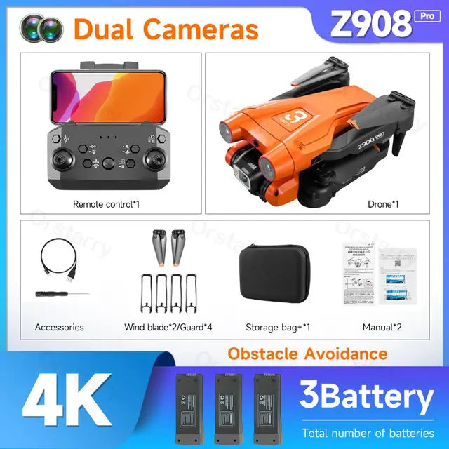 Z908 Pro / MAX Drone Professional 4K HD Camera Mini Dron Optical Flow Localization 3sided Obstacle Avoidance Quadcopter
