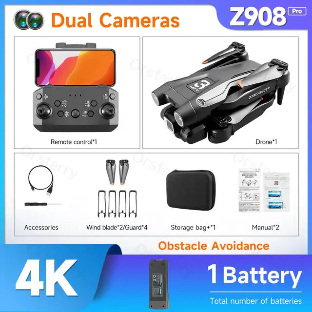 Z908 Pro / MAX Drone Professional 4K HD Camera Mini Dron Optical Flow Localization 3sided Obstacle Avoidance Quadcopter