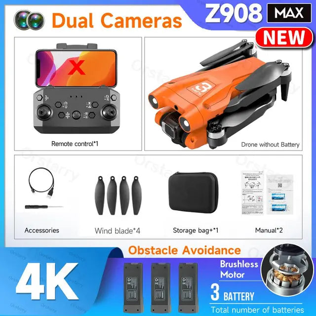 Z908 Pro / MAX Drone Professional 4K HD Camera Mini Dron Optical Flow Localization 3sided Obstacle Avoidance Quadcopter