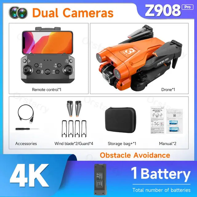 Z908 Pro / MAX Drone Professional 4K HD Camera Mini Dron Optical Flow Localization 3sided Obstacle Avoidance Quadcopter