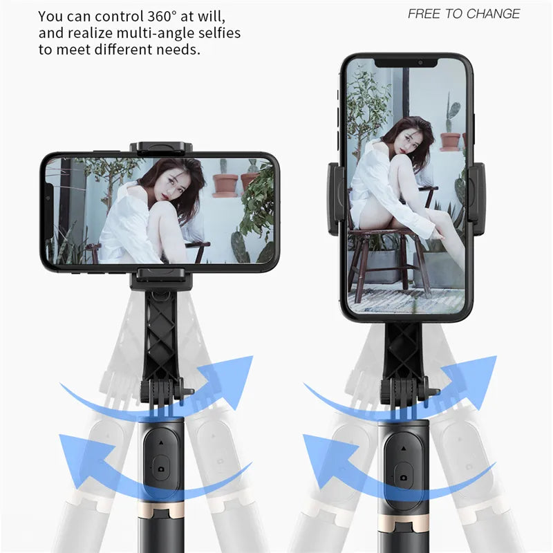 Mobile Video stabilizer Bluetooth selfie stick tripod Gimbal Stabilizer For Smartphone Live vertical shooting bracket