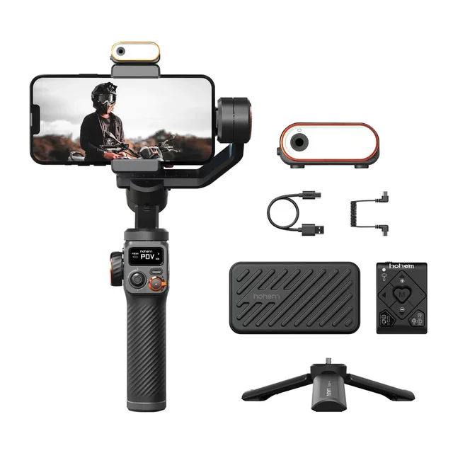 Hohem iSteady M6 Kit Handheld Gimbal Stabilizer Selfie Tripod for Smartphone with AI Magnetic Fill Light Full Color Video Lights