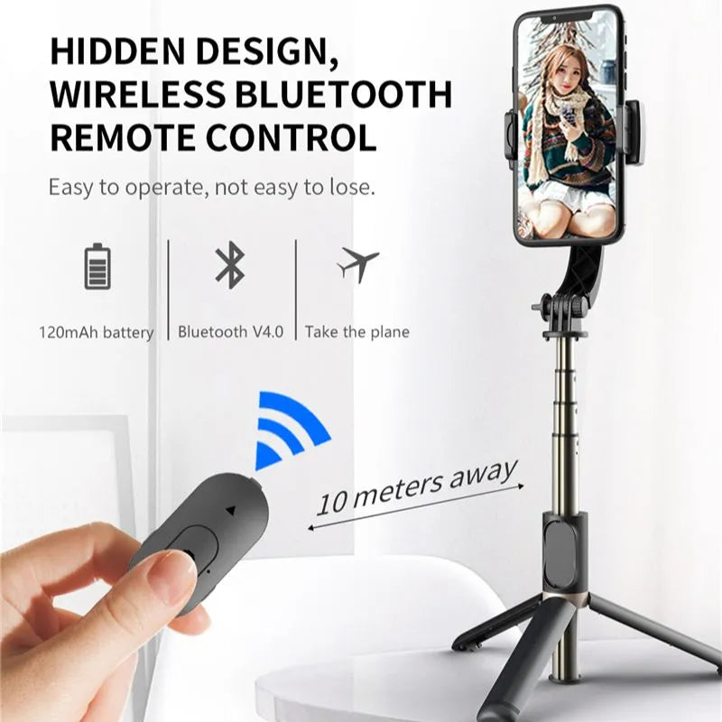 Mobile Video stabilizer Bluetooth selfie stick tripod Gimbal Stabilizer For Smartphone Live vertical shooting bracket