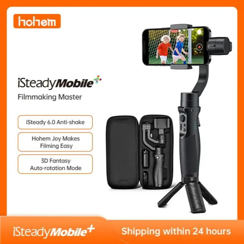 Hohem Handheld Gimbal 3-Axis Stabilizer iSteady Mobile Plus Phone Selfie Stick Tripod for iPhone 15 14 13 Pro/Max