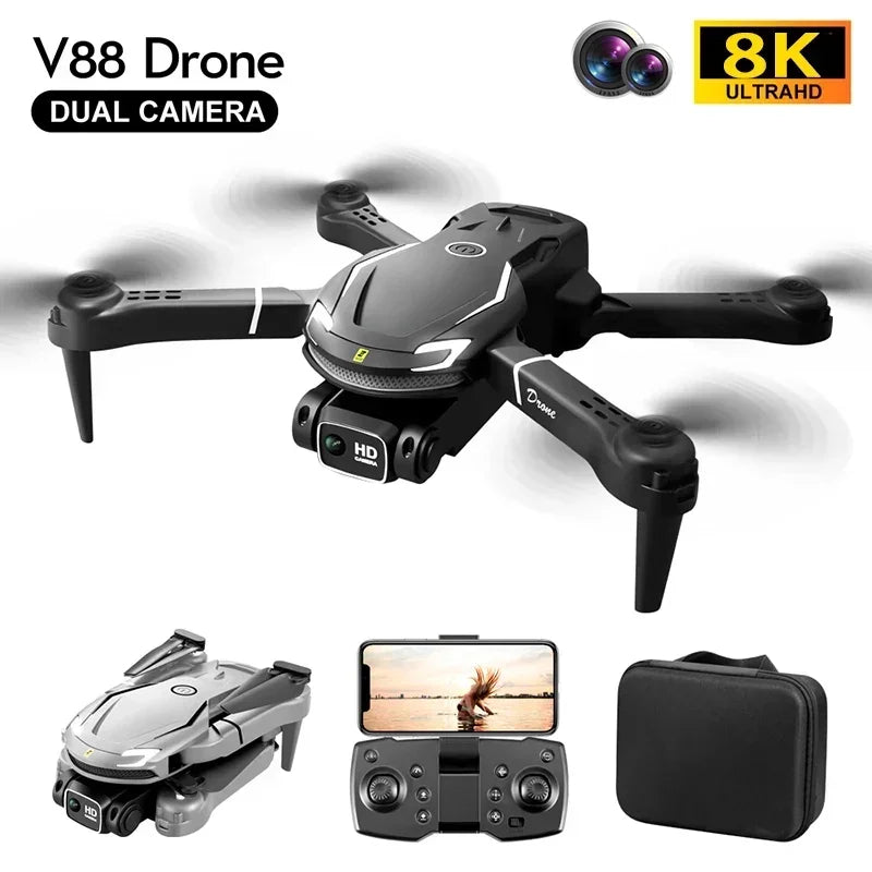 Mini V88 Drone 8K 5G GPS Professional HD Aerial Photography Remote Control Aircraft HD Dual Camera Quadcopter Toy UAV