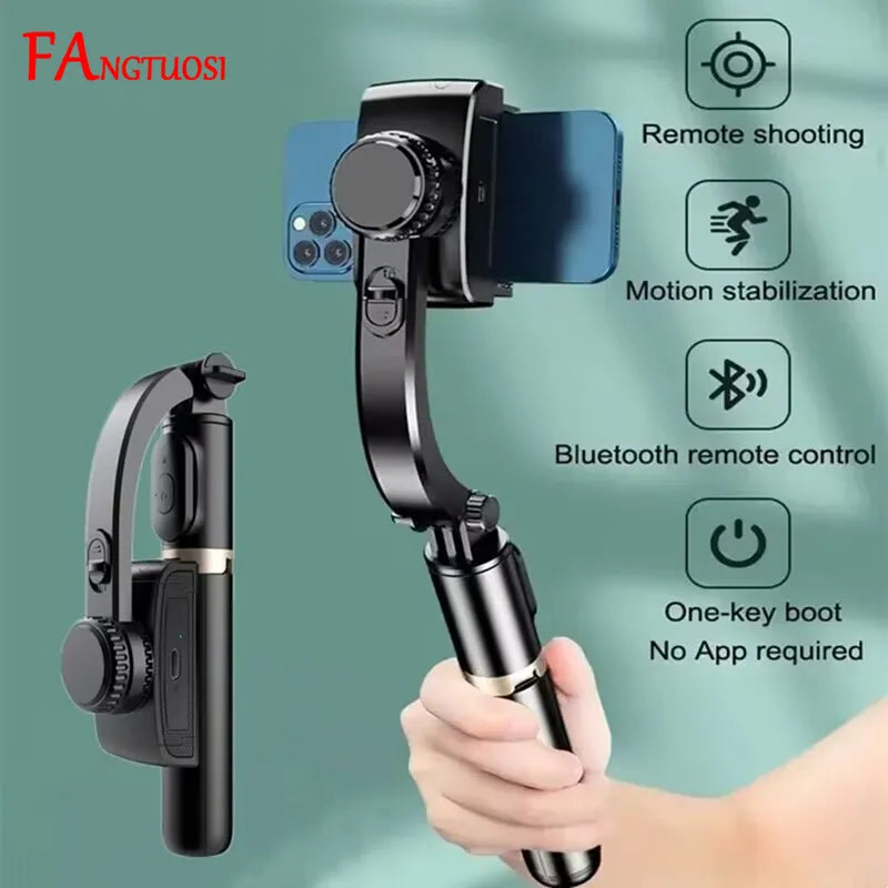 Mobile Video stabilizer Bluetooth selfie stick tripod Gimbal Stabilizer For Smartphone Live vertical shooting bracket